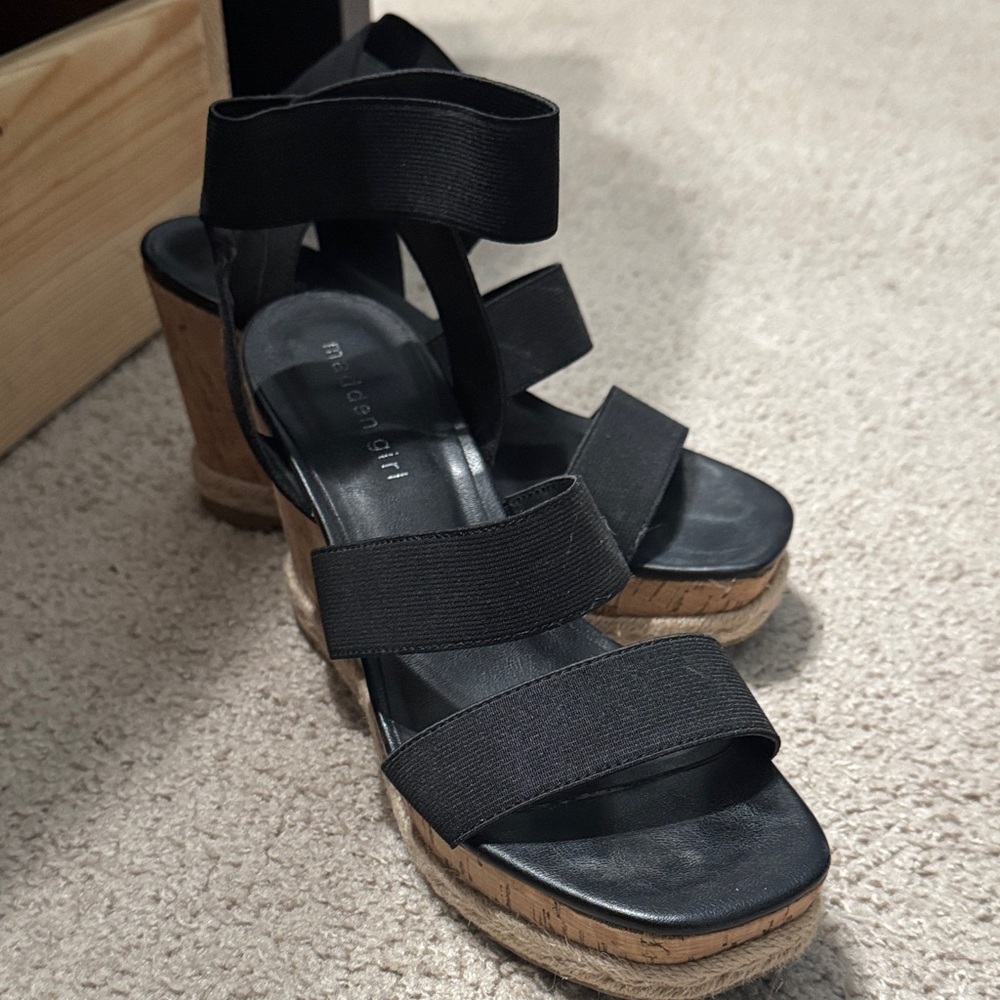 Madden Girl Black Wedge Sandals